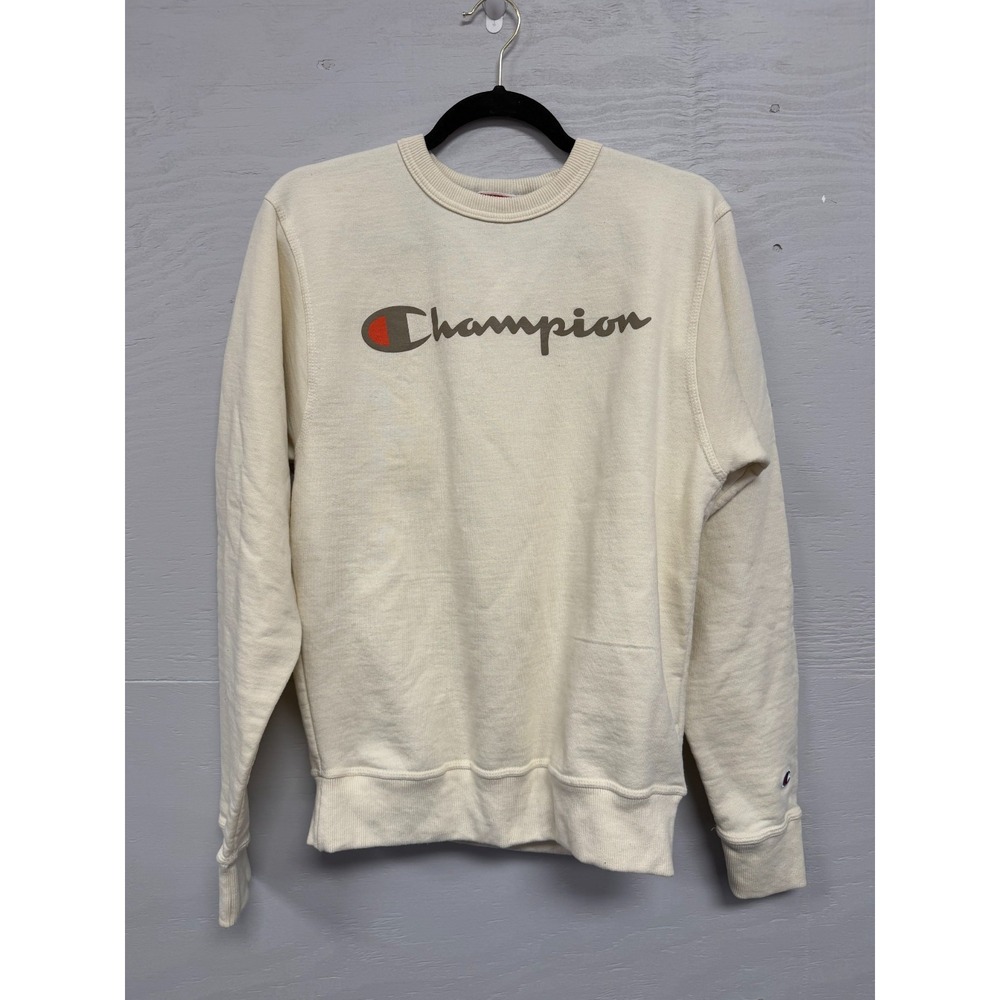 Champion Reverse Weave Script Logo Crew Sweatshirt‎ Oat Men's Size S